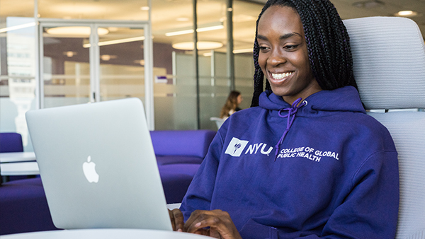 Student on computer