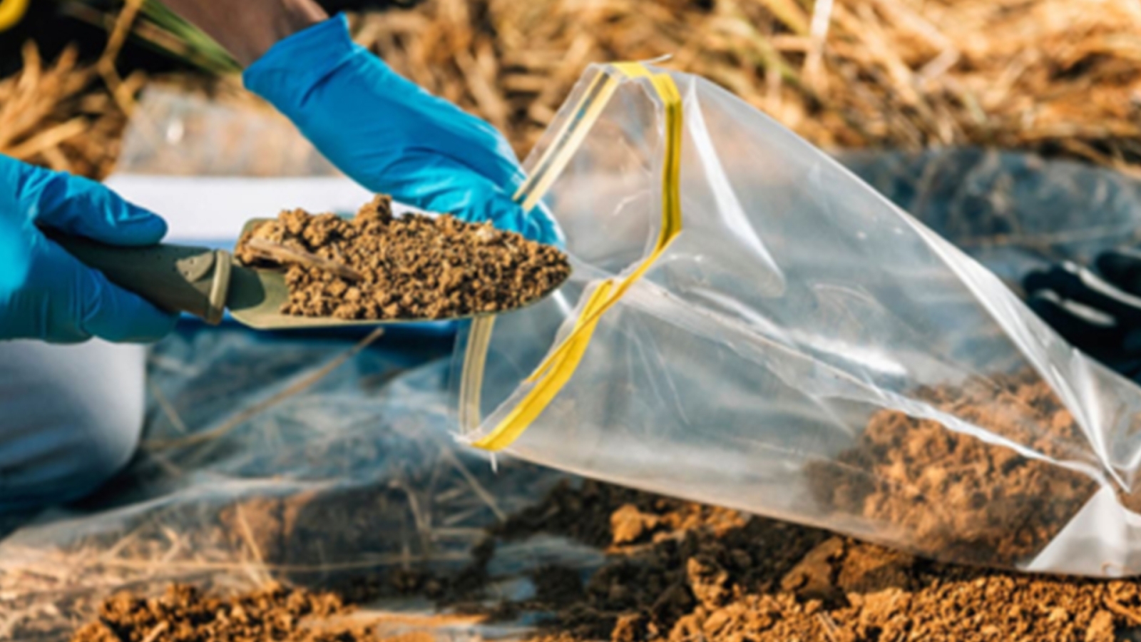 Collecting a dirt sample