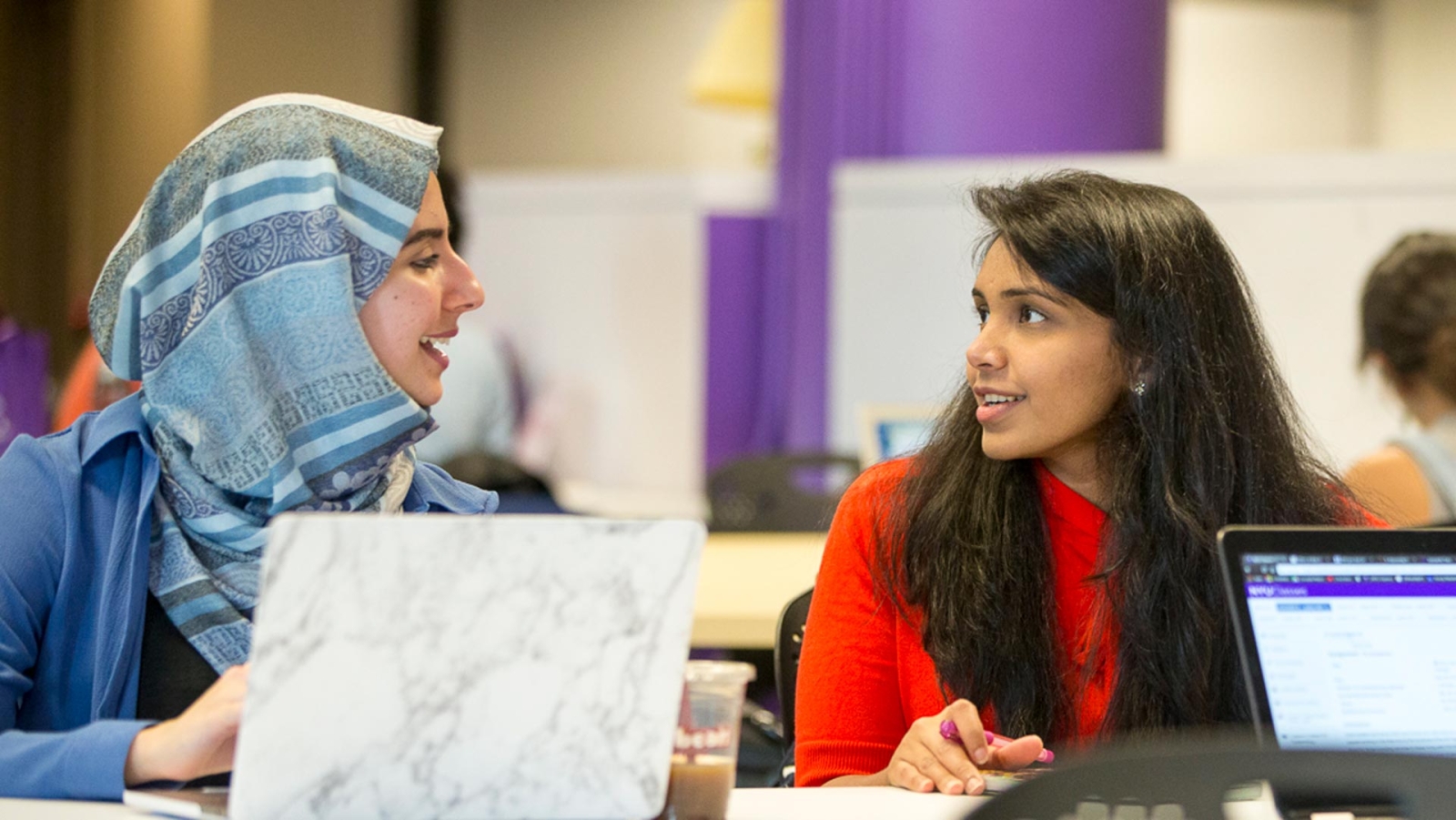 Students studying in groups