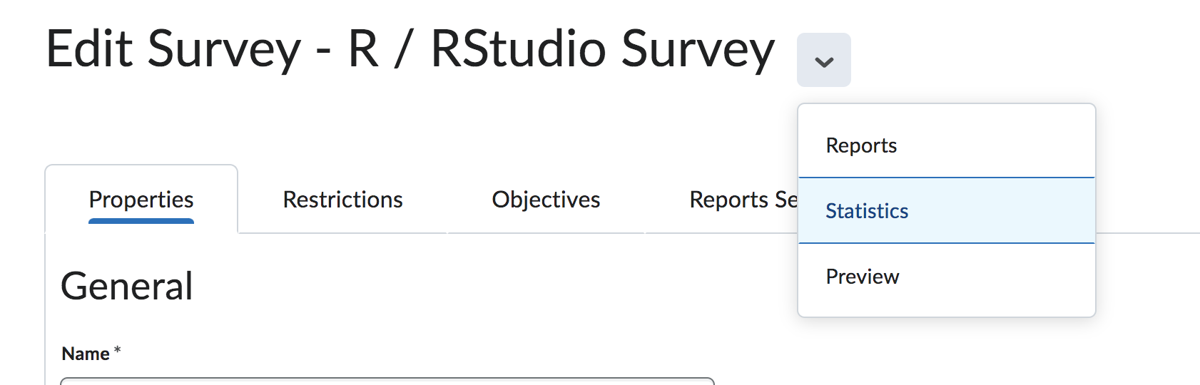 survey menu